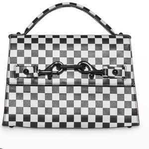 Lou Checkered Leather Crossbody Bag
